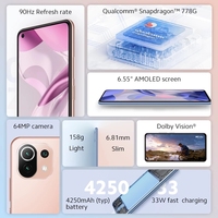 Xiaomi 11 Lite 5G NE wersja globalna 6G + 128G/8G + 128G/8G + 256G Snapdragon 778G Octa Core 64MP kamera 90Hz wyświetlacz 33W szybka ładowarka 2